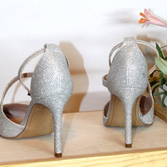 Kelly & Katie Savama Silver Metallic Strappy Heel - Picture 6 of 12